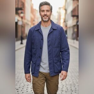 Save Khaki United Military Field Chore Jacket Indigo Blue Size  X Small Unisex